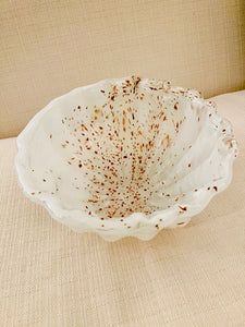 Venetian Murano Venturina Floral Alabaster Glass Bowl