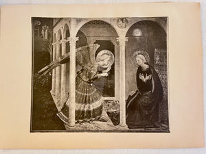 Antique Florentine Print | Fra Angelico Annunciation Cortona Altarpiece
