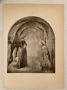 Antique Florentine Print | Fra Angelico Annunciation With St. Peter Martyr