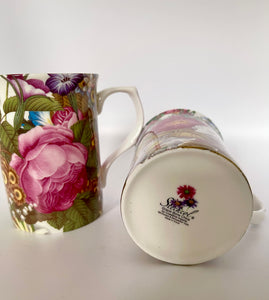 Rose and Magnolia Bone China Cups