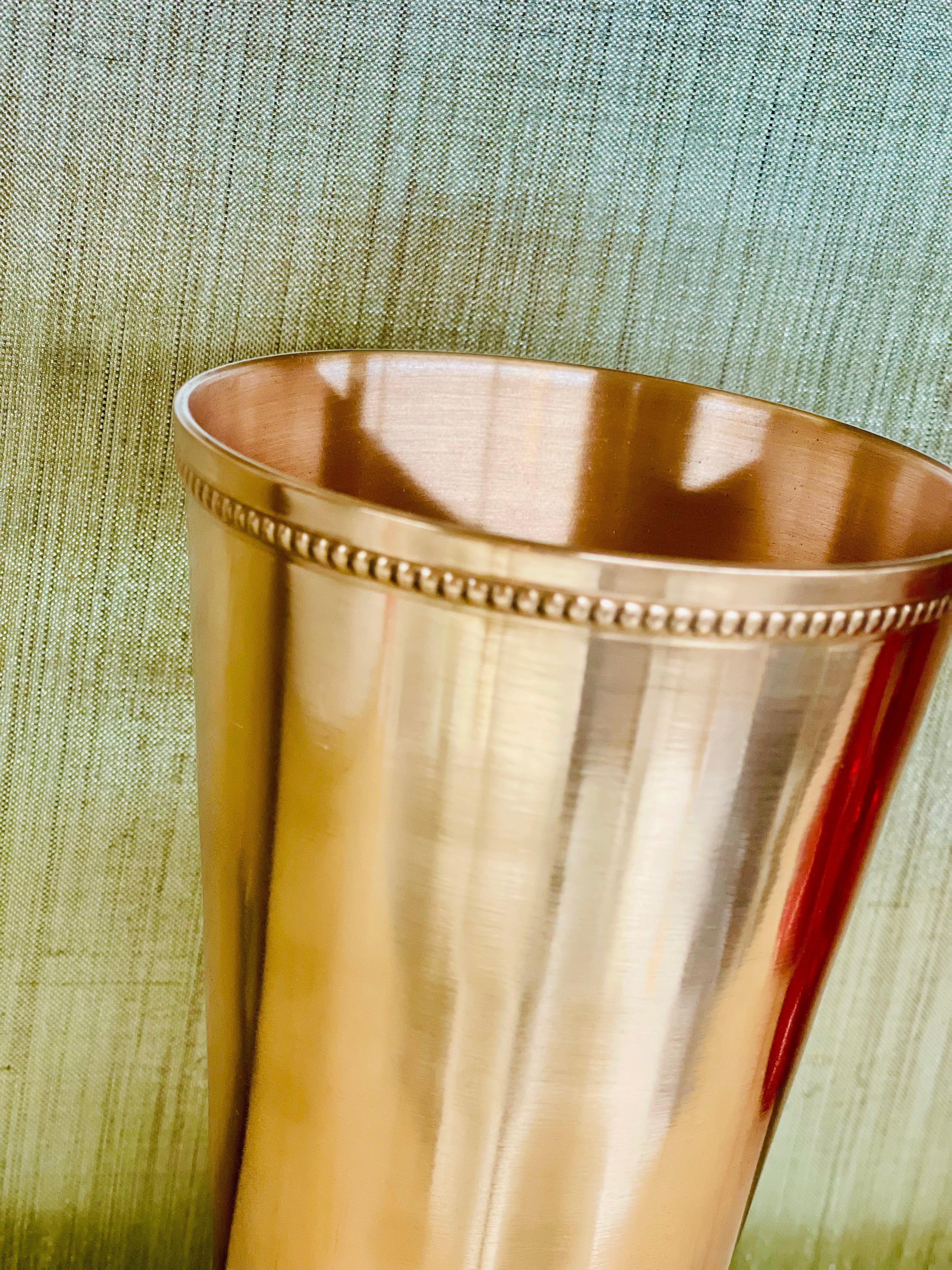 Pure Copper Beaded Bud Vase