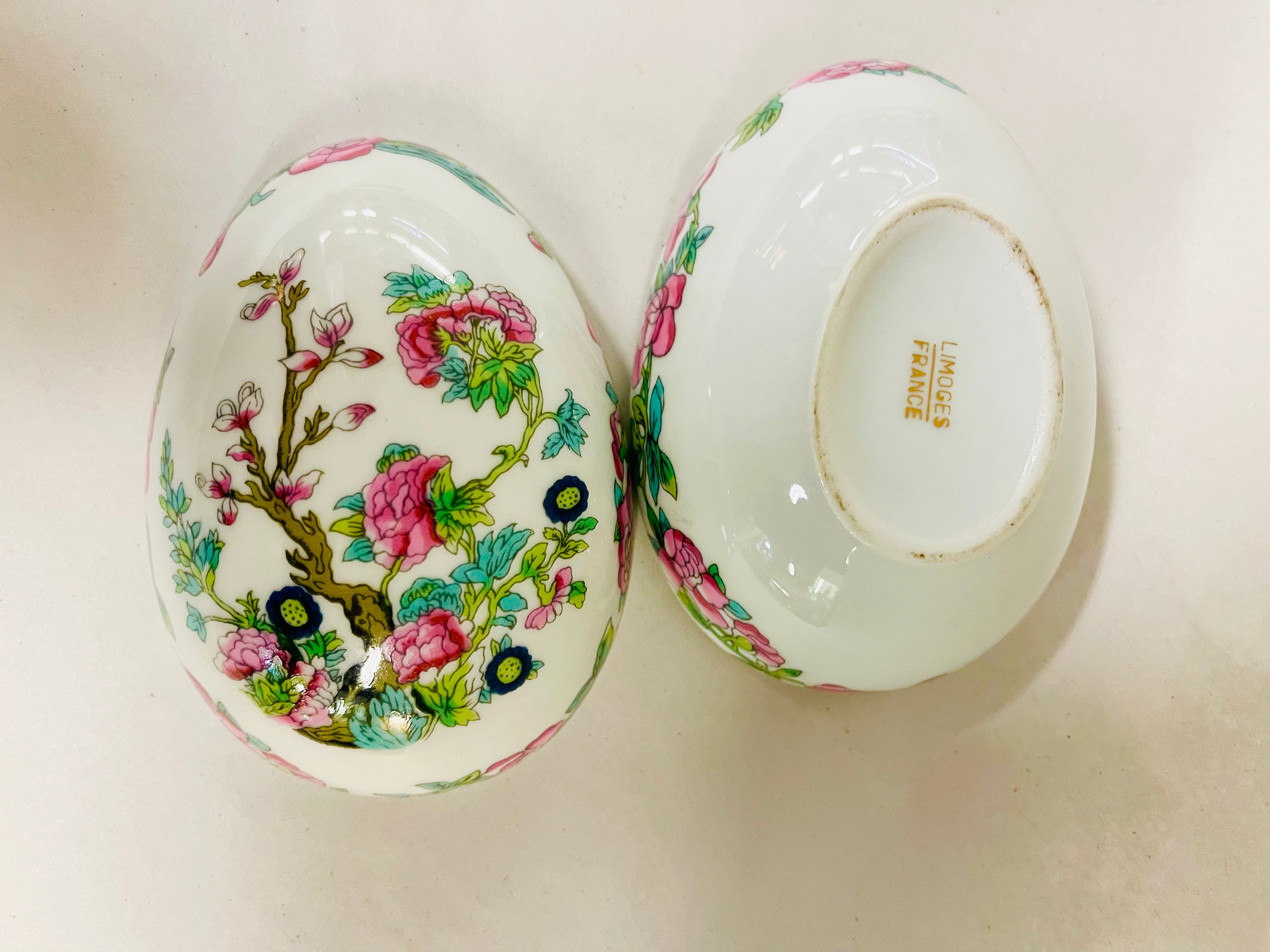 Limoges, France | Floral Porcelain Oval Box