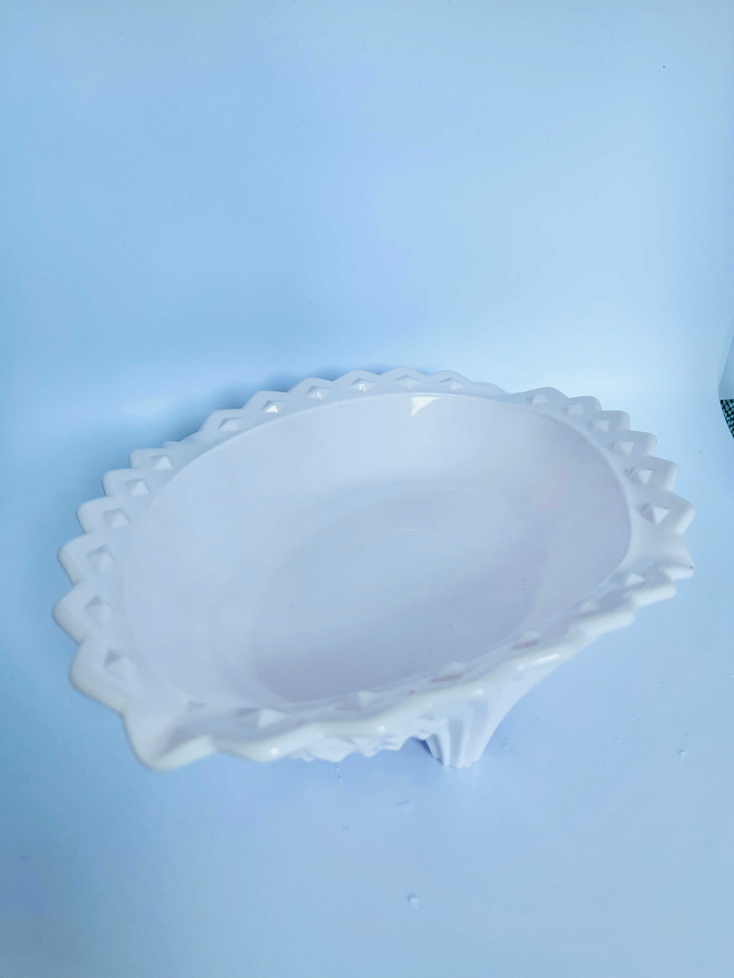 American Rose Milk Glass Bowl