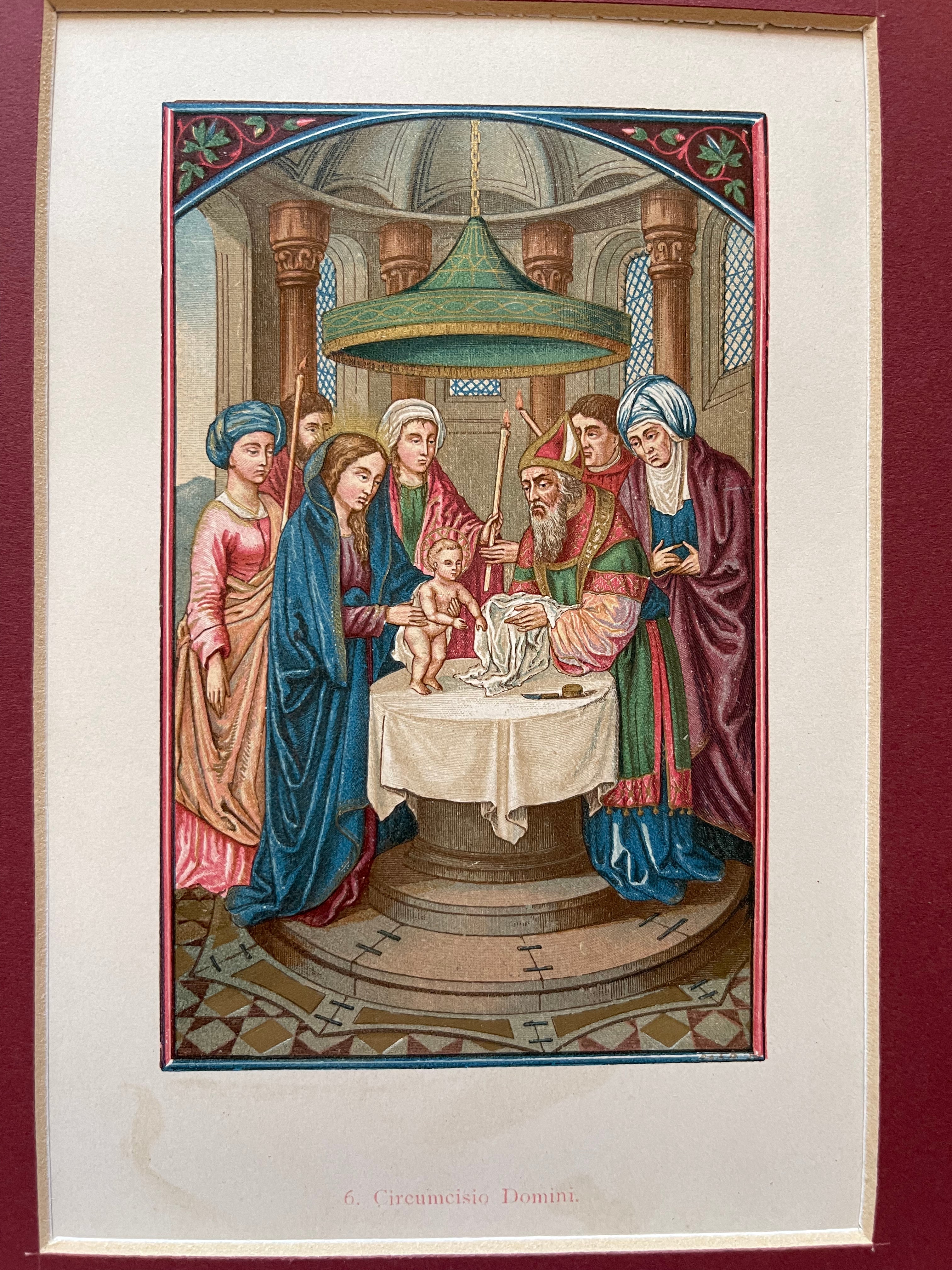 Antique Gilt Viennese Print | Circumcision / Presentation of the Lord