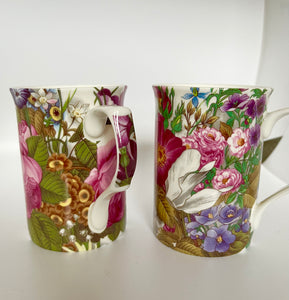 Rose and Magnolia Bone China Cups