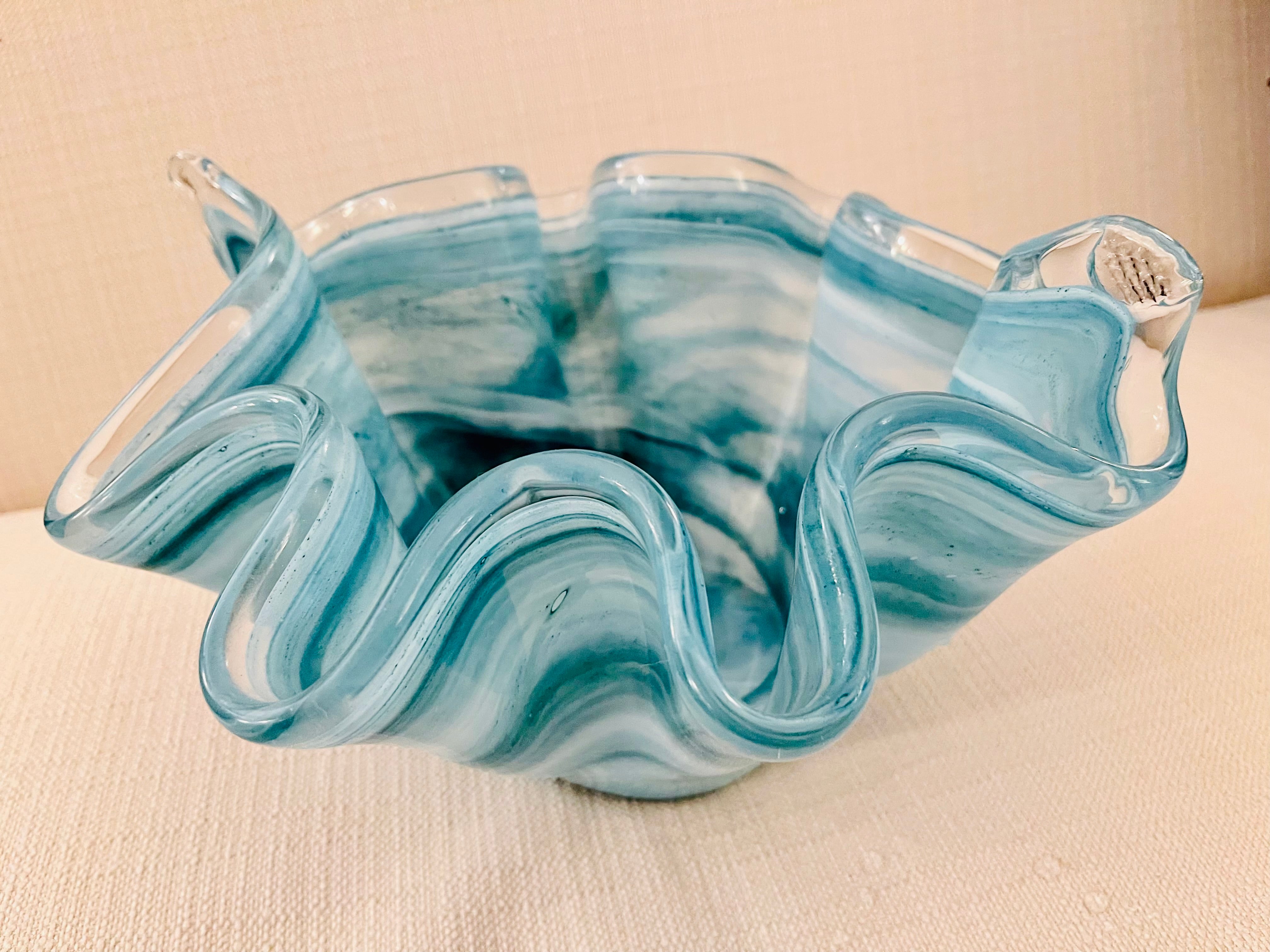 Venetian Murano Alabaster Glass Bowl