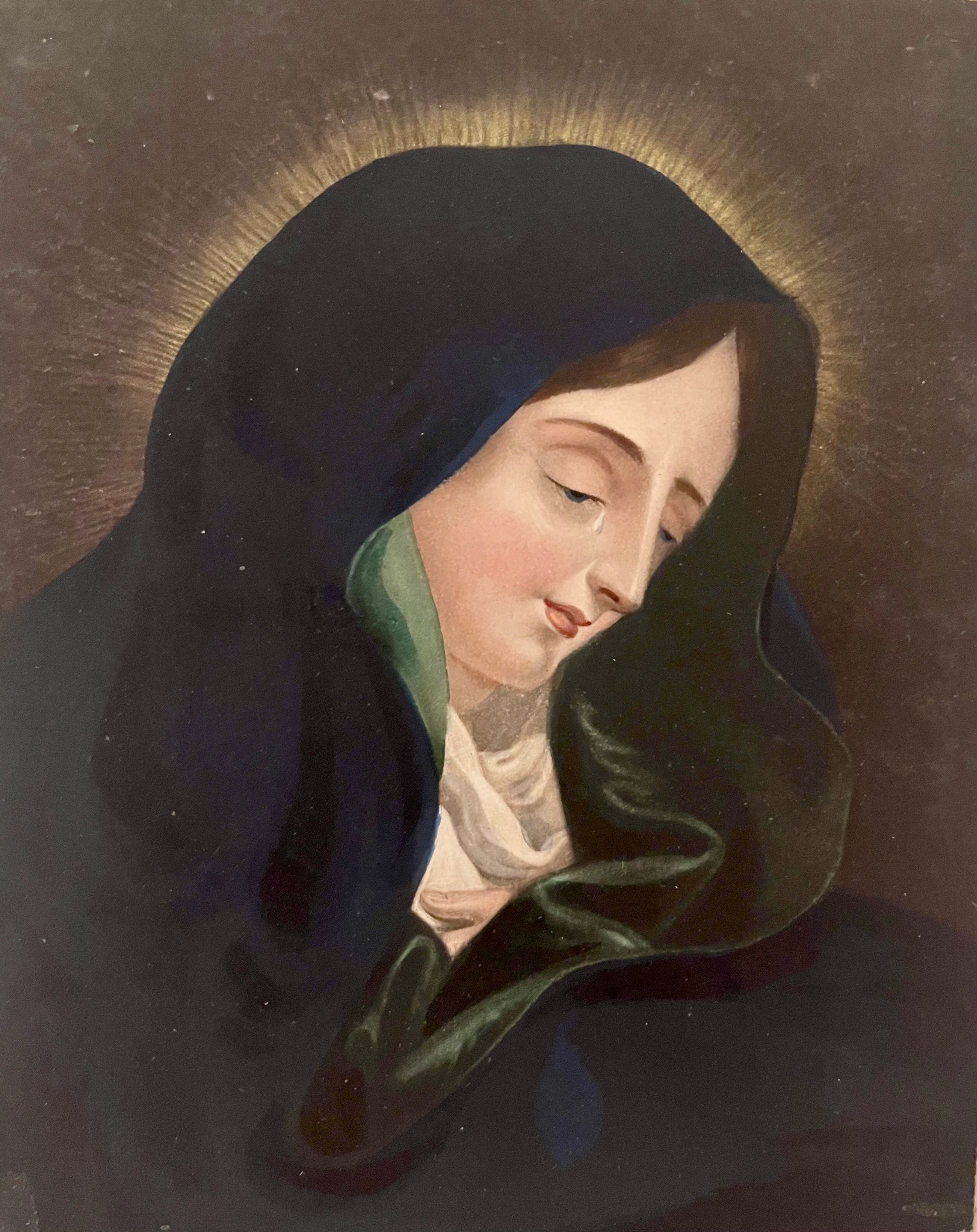 Virgin of Sorrows | Antique Oil Portrait